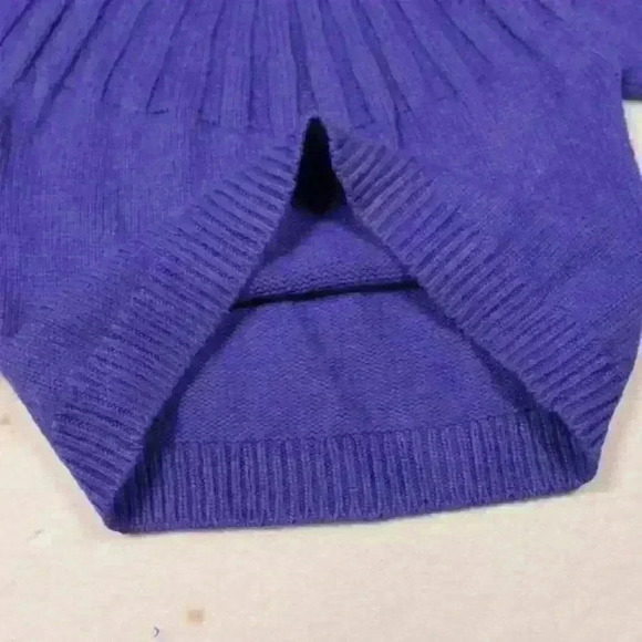 MARINE LAYER Royal Purple Knit Sweater Pleated Neck Merino Wool Women Small - Picture 8 of 12